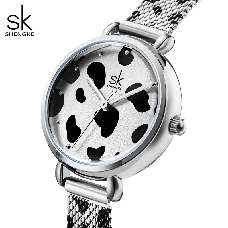 Stylish Lady's Mesh Strap Watch with Tiwi Prints